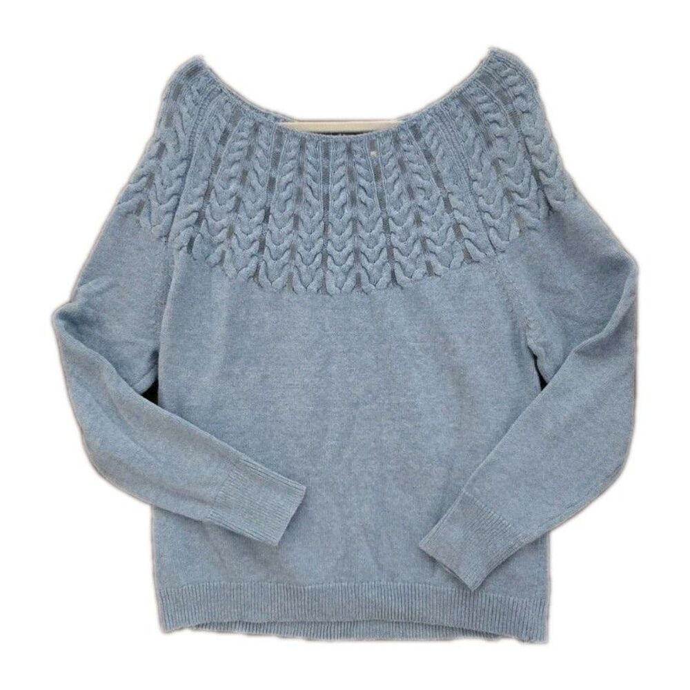 Ann Taylor LOFT Sweater Womens Size XXL Light Blue Long Sleeve Pullover Knit Top
